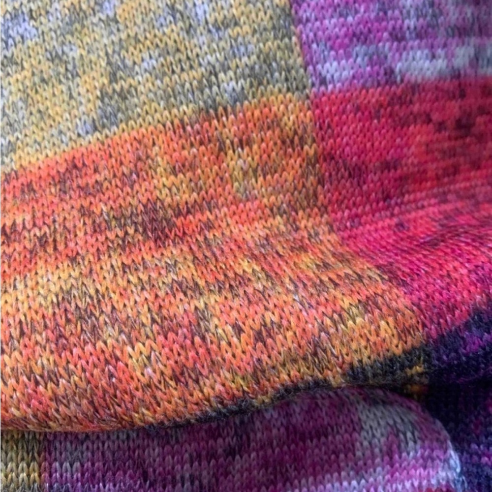 Luxe Plaid Checkered Long Sleeve Pocket Knit Hoodie Sweater Light Coat Brushed - Picture 6 of 8